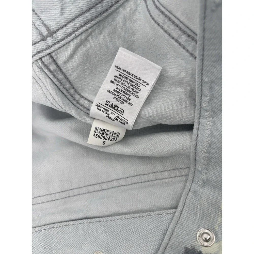NWT Hudson Denim Trucker Jacket Sz S Streetwear Paint Splatter MSRP $395